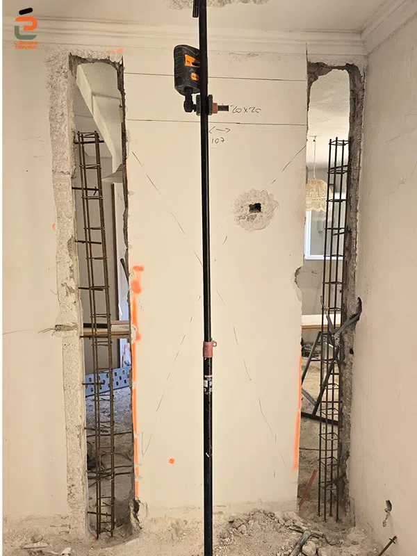 Ouverture d'une porte en sous-œuvre dans le cadre de la rénovation d'une villa à Montpellier