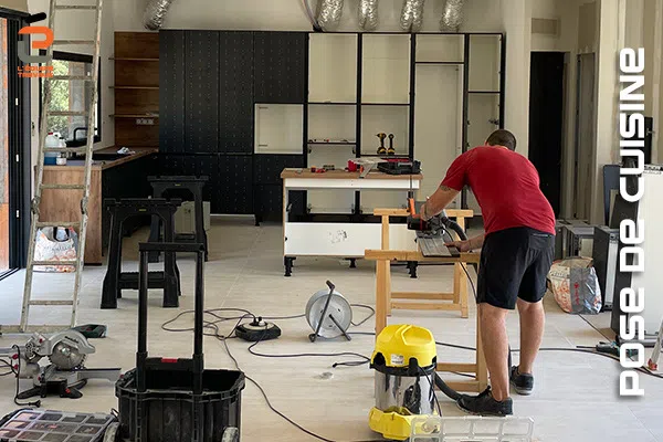 Pose de cuisine intégrée à Calvisson